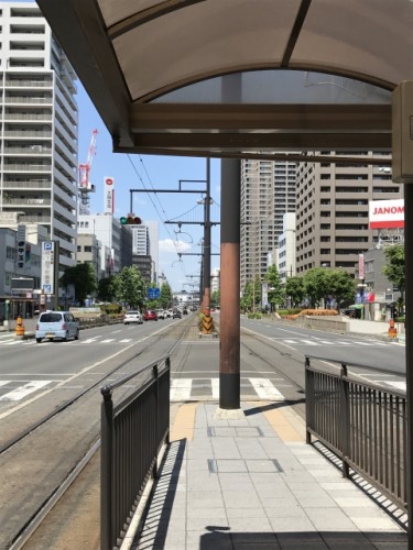 路面電車駅　岡山