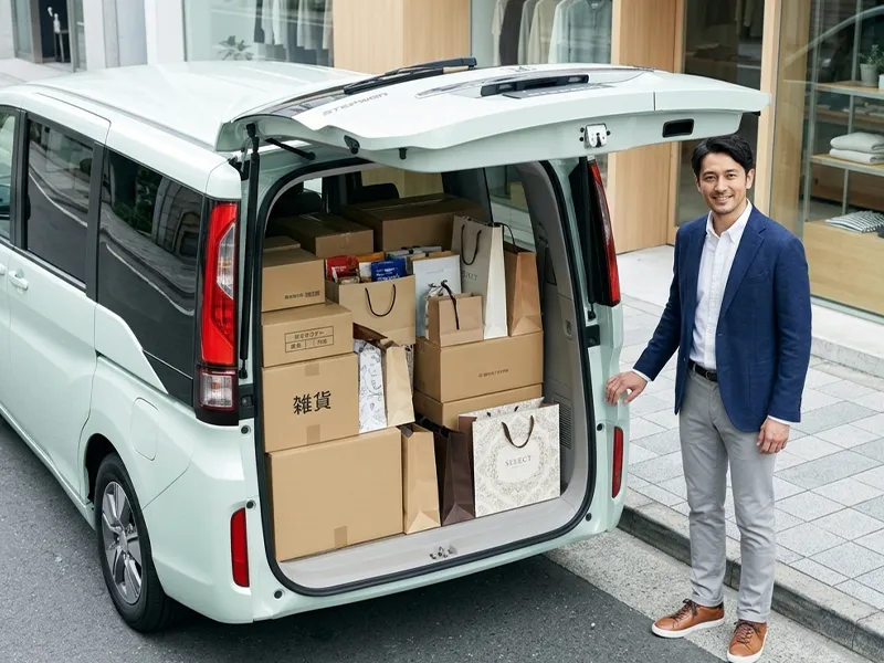 荷物が多い買い付けにはワンボックスが向いている
