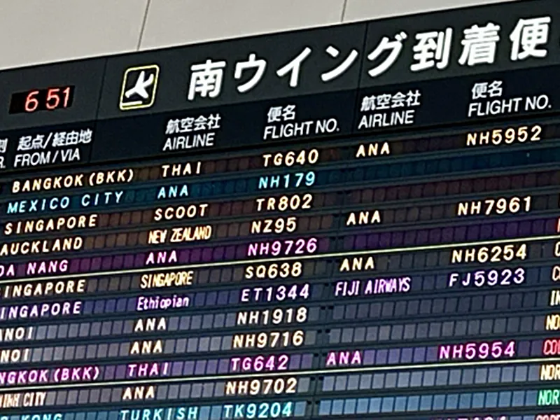 航空会社の運航案内を追い